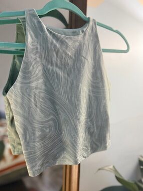 Old Navy Mint Marble Crop Tank Top/long line Bra